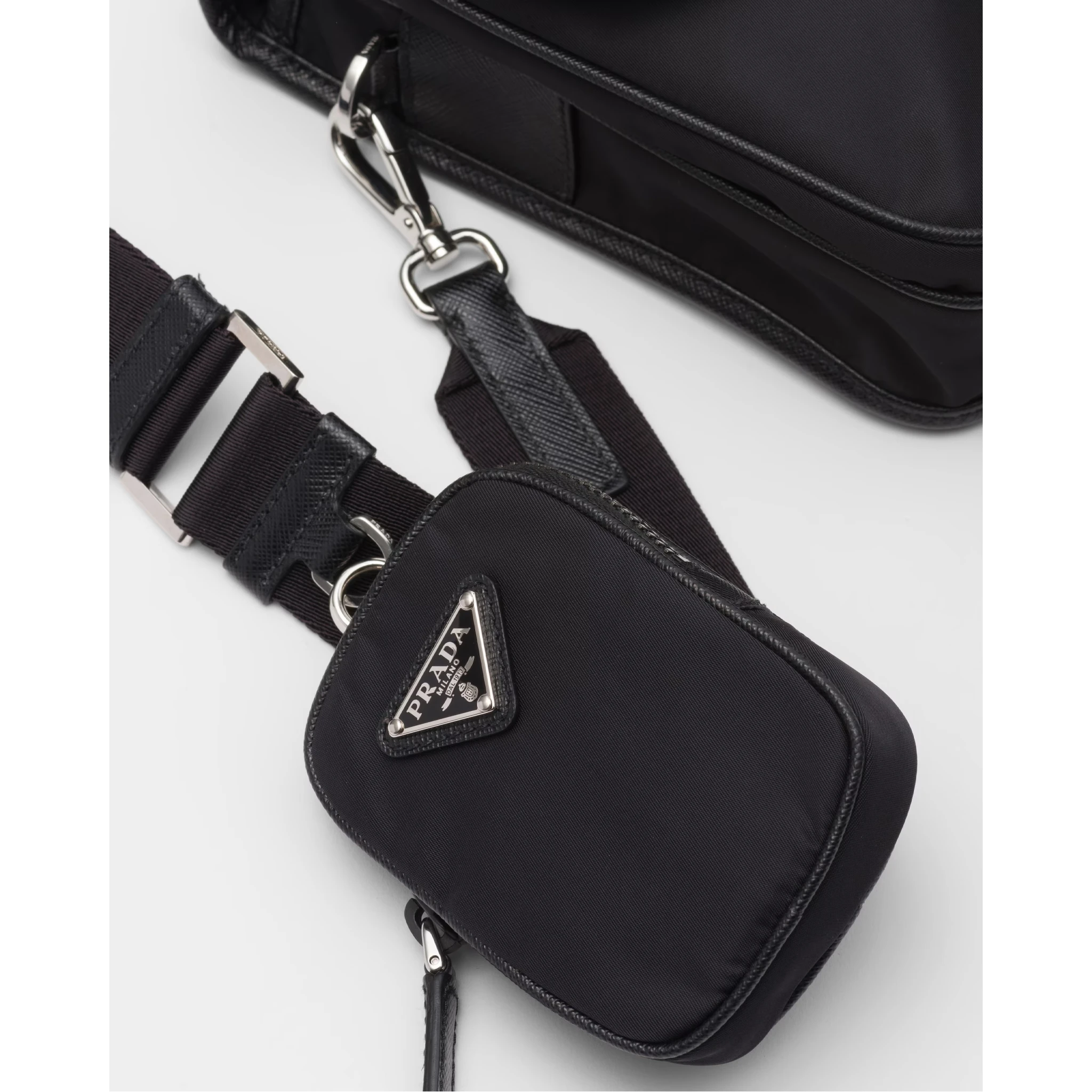 Re-Nylon and Saffiano crossbody bag