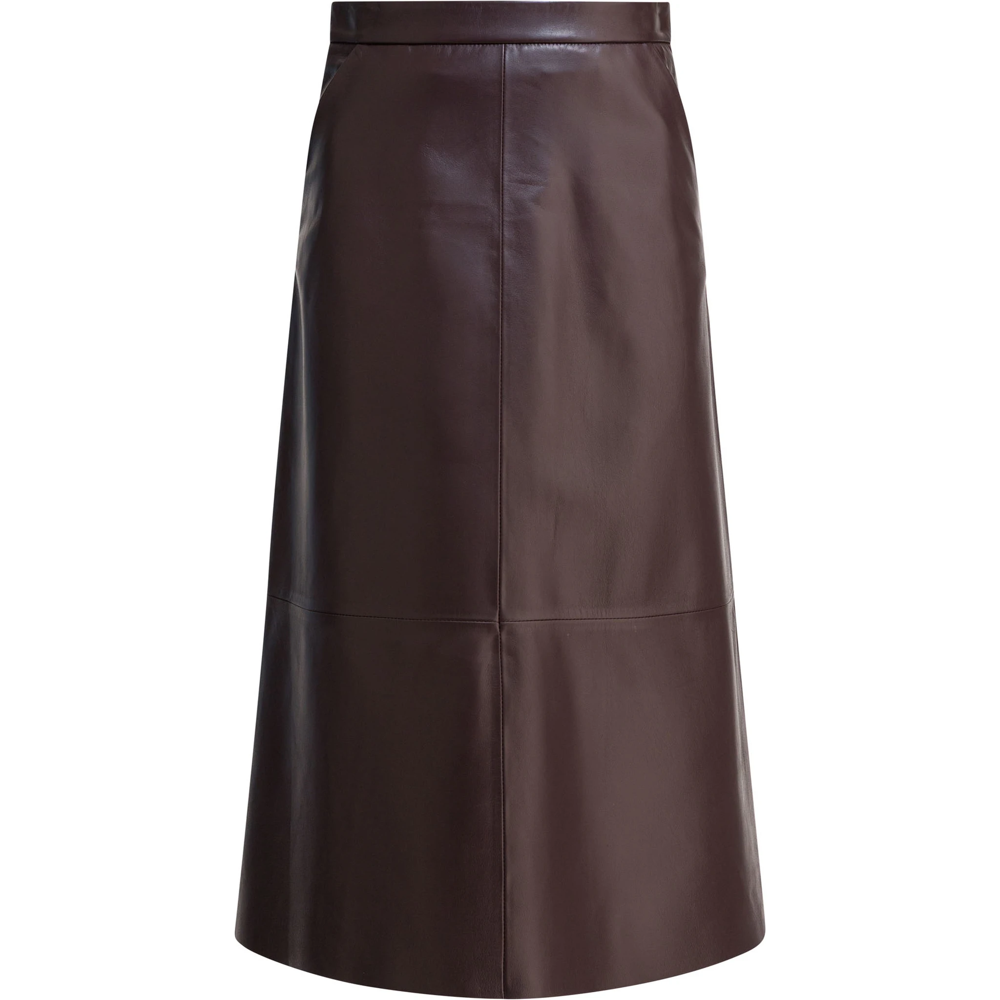 Midi skirt in leather