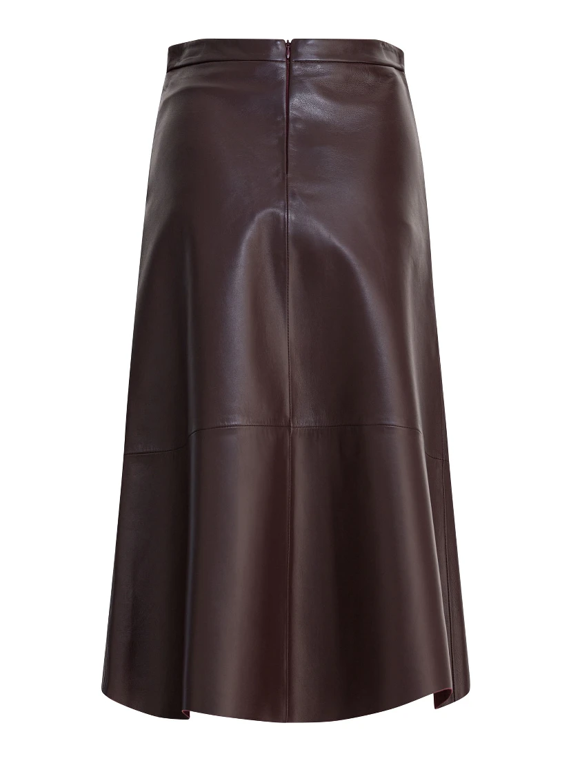 Midi skirt in leather