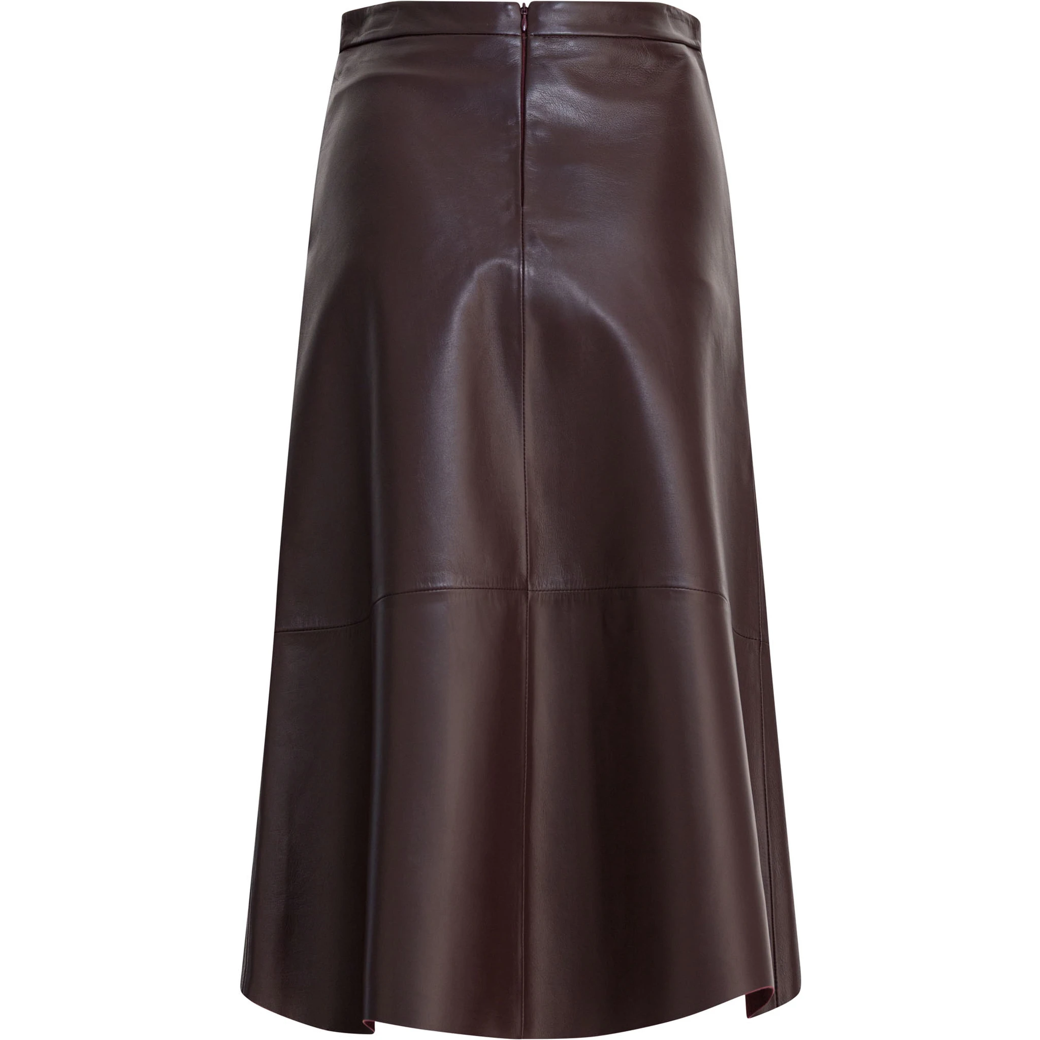 Midi skirt in leather