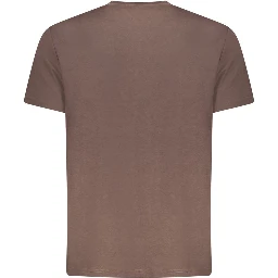 Brown Cotton Men's T-Shirt
