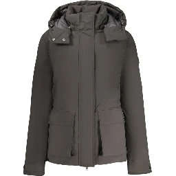 Black Polyester Women Jacket