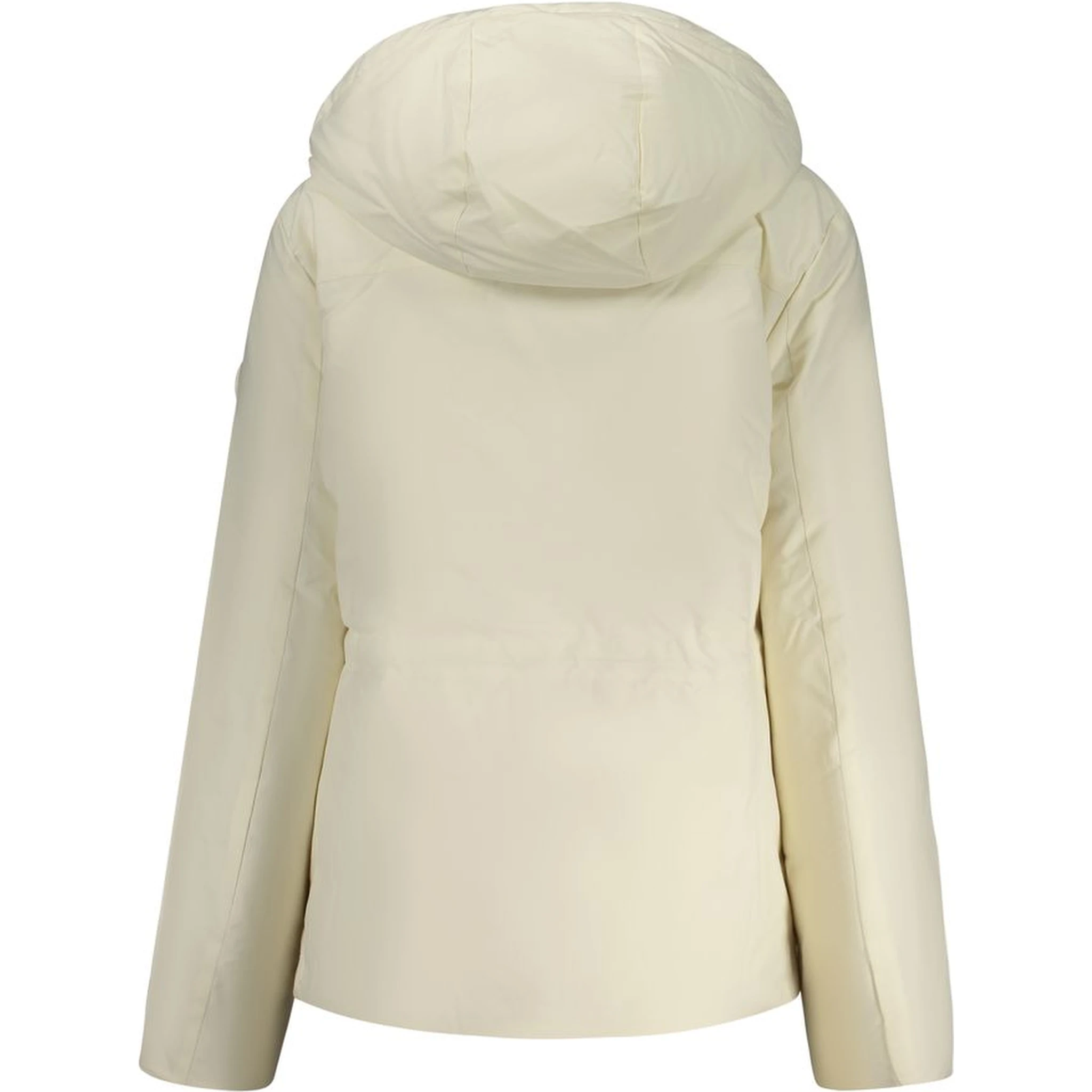 White Polyester Women Parka Jacket