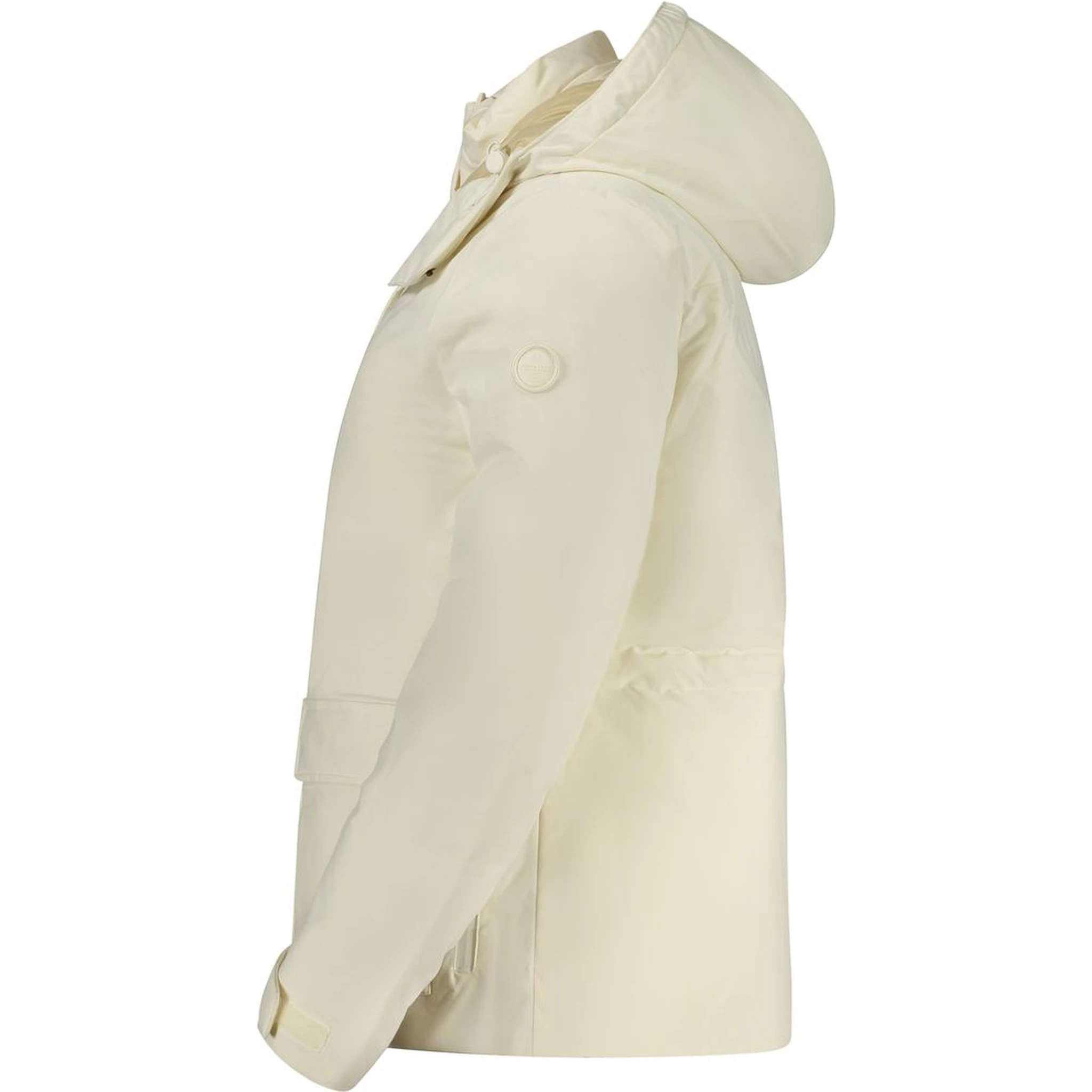 White Polyester Women Parka Jacket
