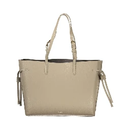 Beige Leather Women Handbag