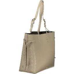 Beige Leather Women Handbag