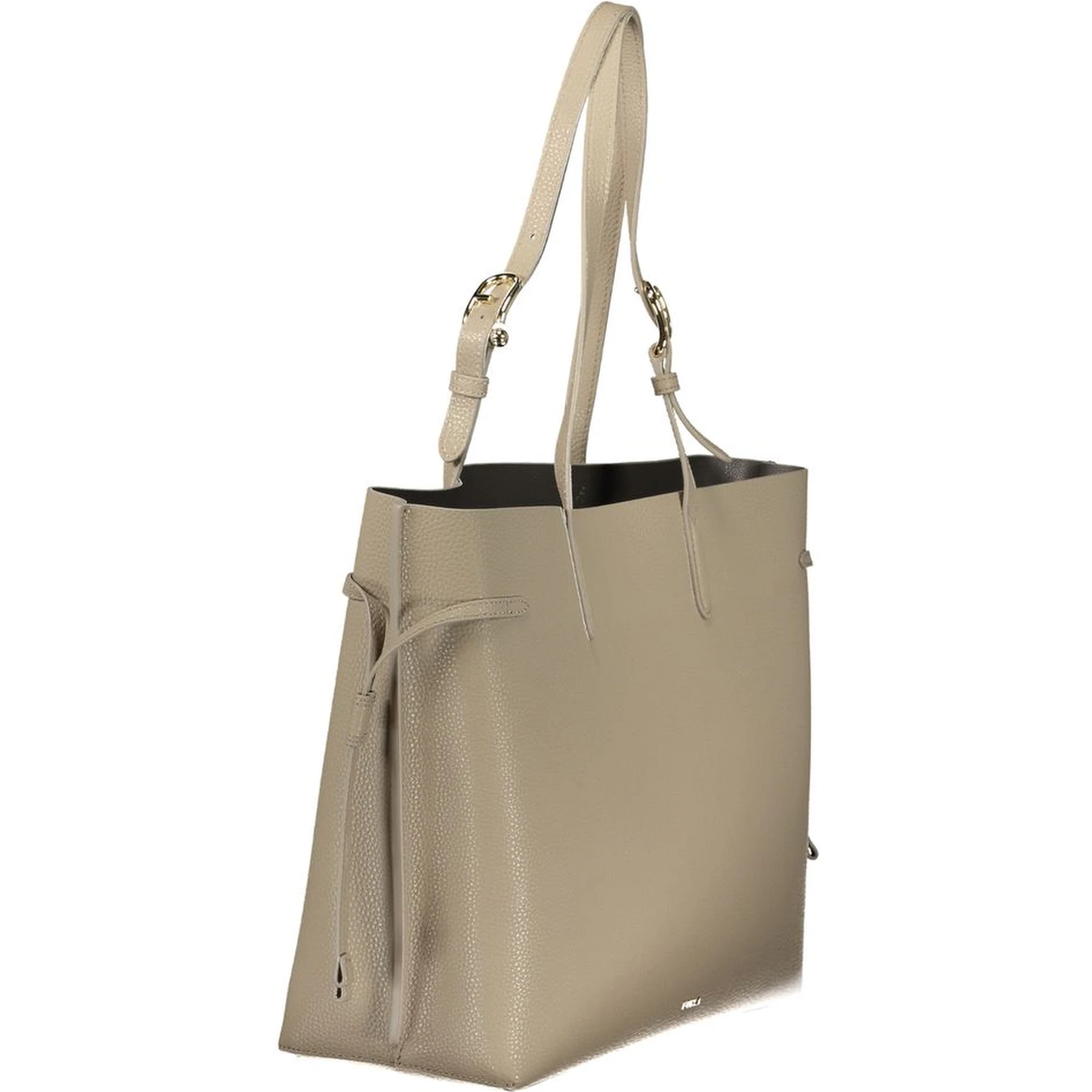 Beige Leather Women Handbag