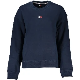 Blue Cotton Women Sweatshirt