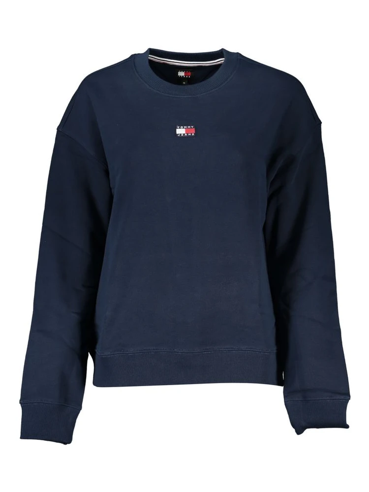Blue Cotton Women Sweatshirt