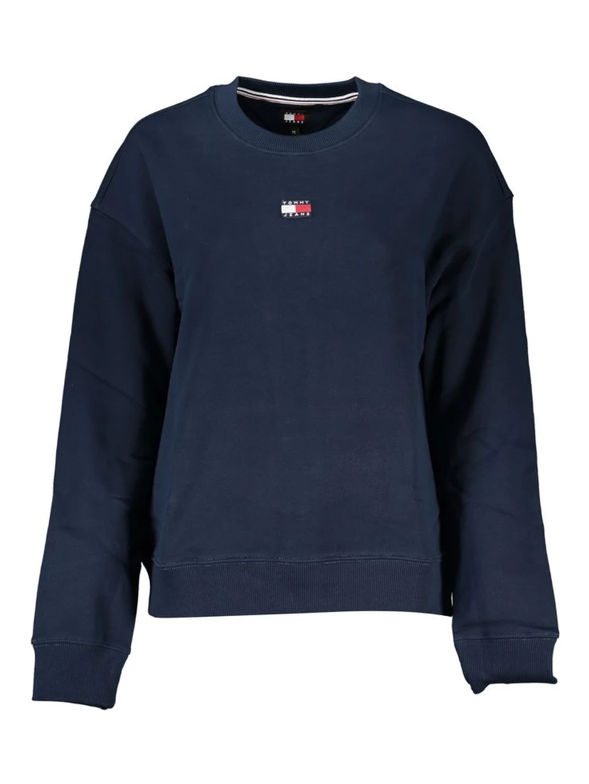 Blue Cotton Women Sweatshirt