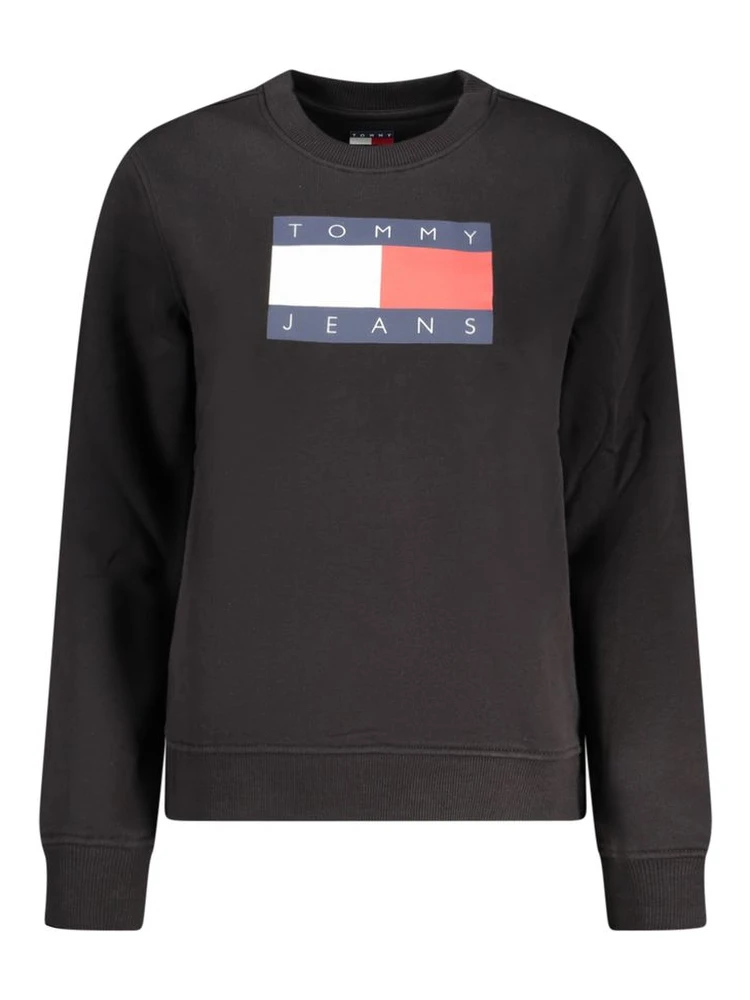 Black Cotton Women Sweatshirt