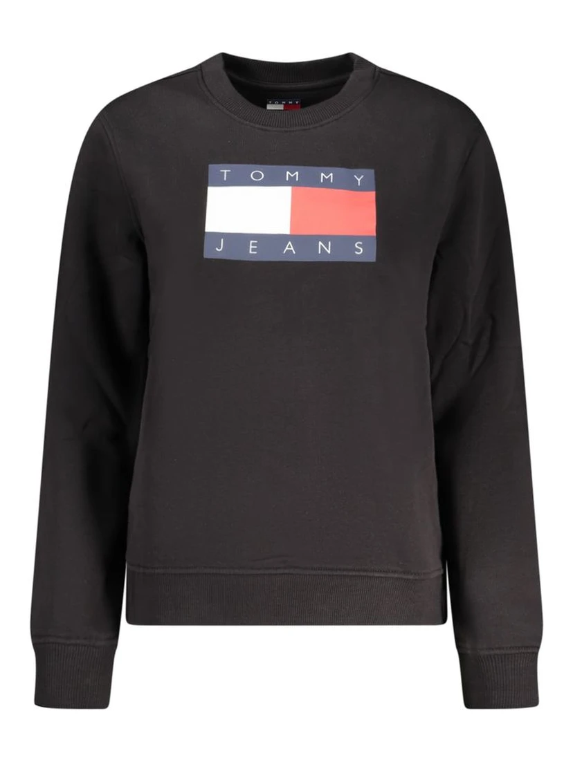 Black Cotton Women Sweatshirt