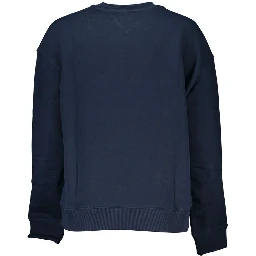 Blue Cotton Women Sweatshirt