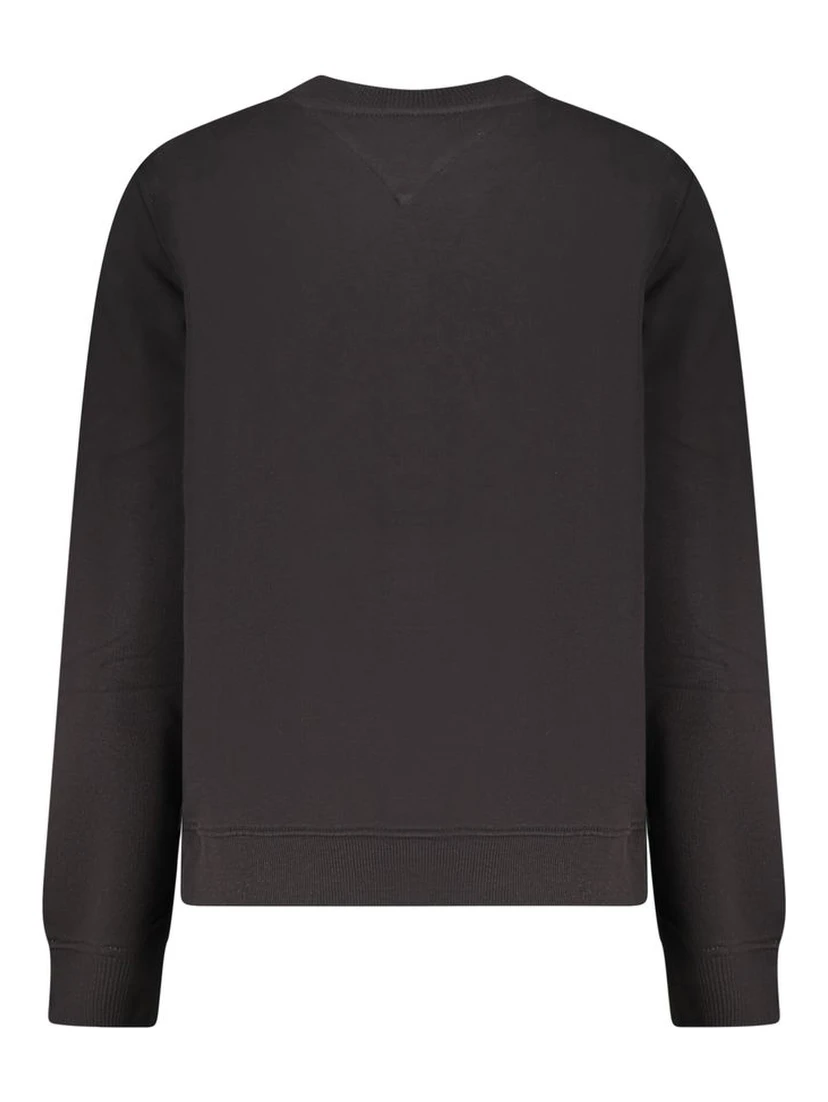 Black Cotton Women Sweatshirt