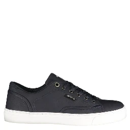 Blue Polyurethane Men Sneaker