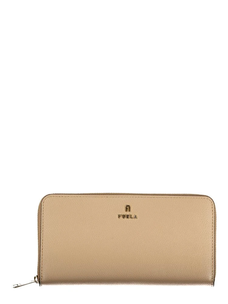 Beige Leather Women Wallet