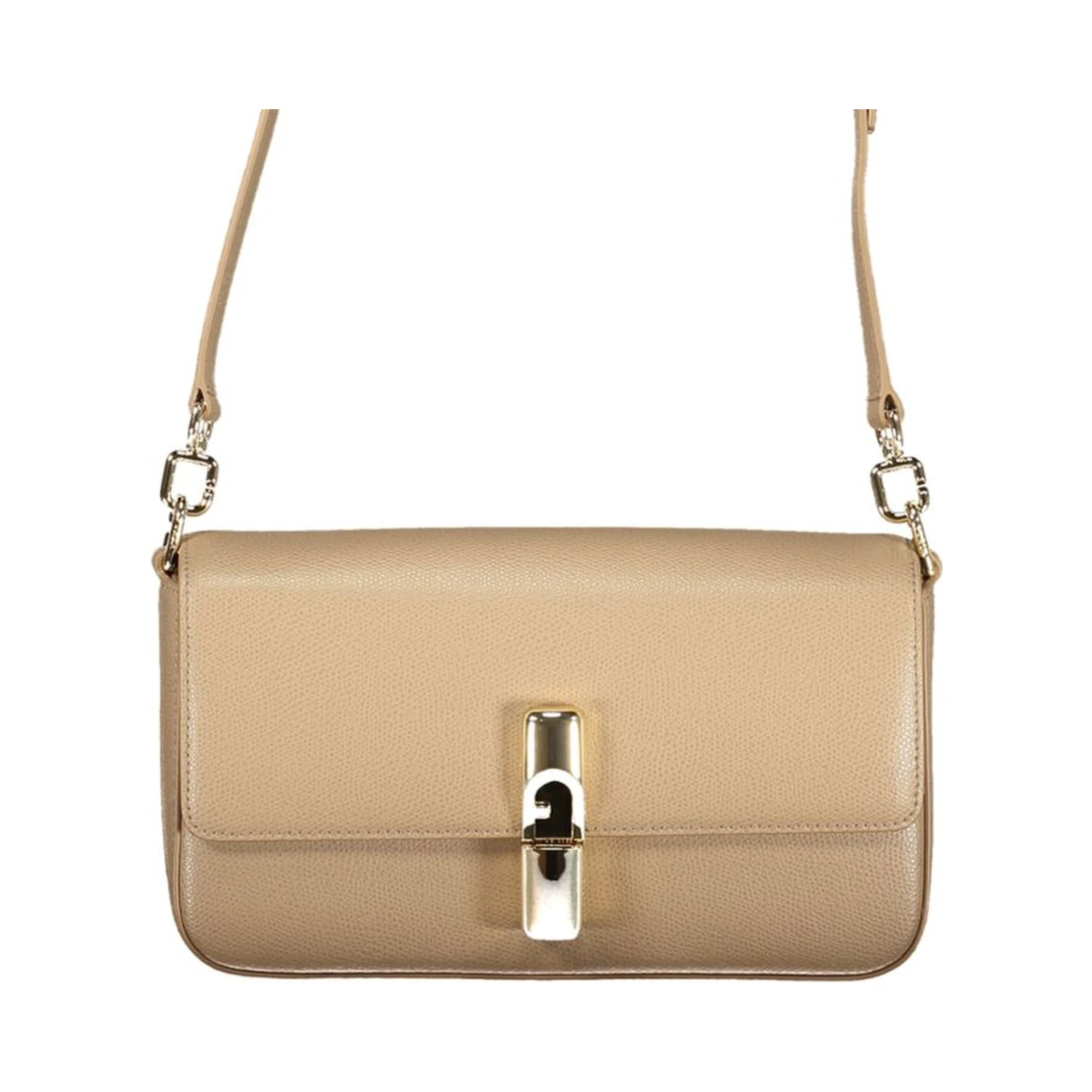 Beige Leather Women's Shoulder Bag