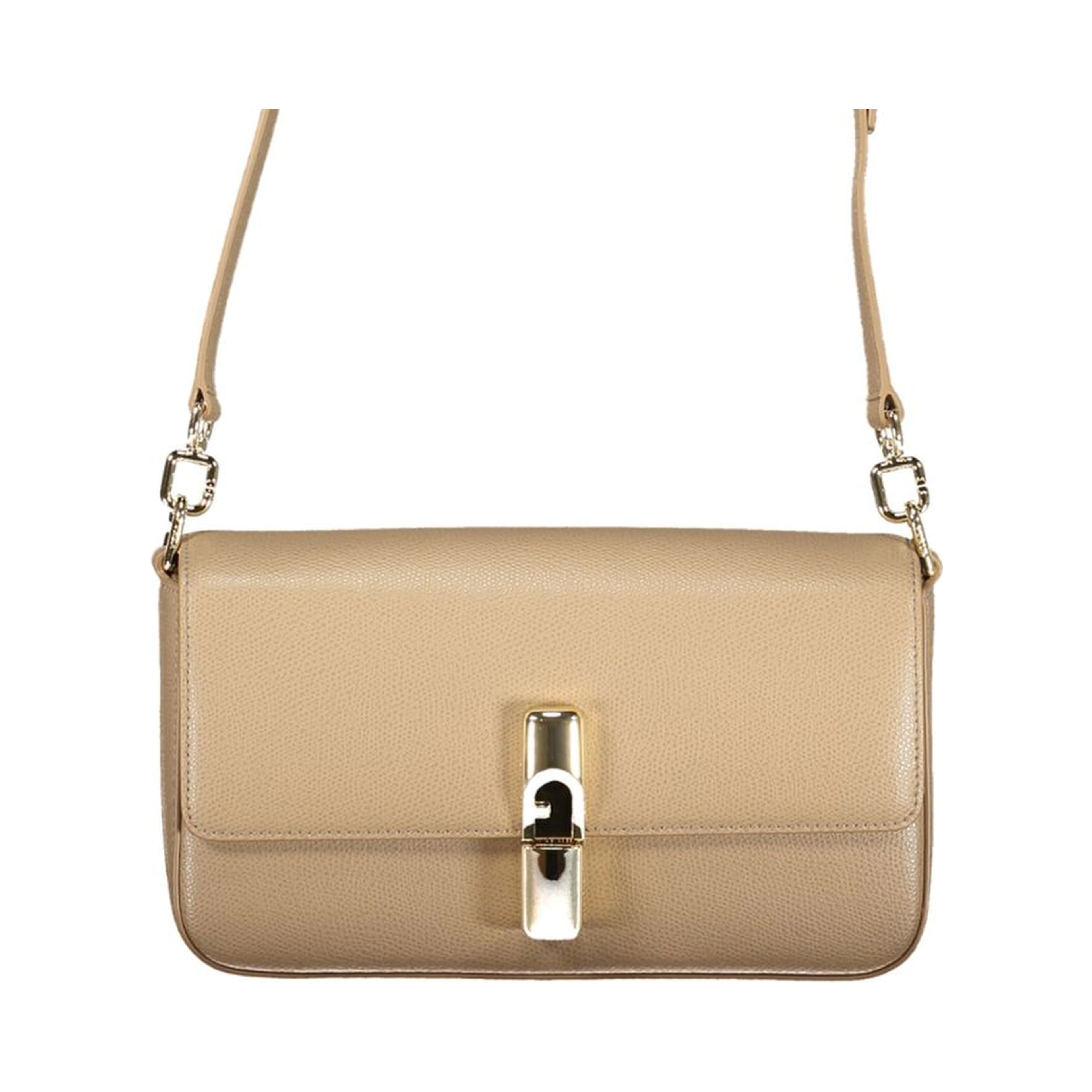 Beige Leather Women's Shoulder Bag