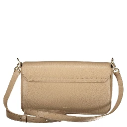 Beige Leather Women's Shoulder Bag