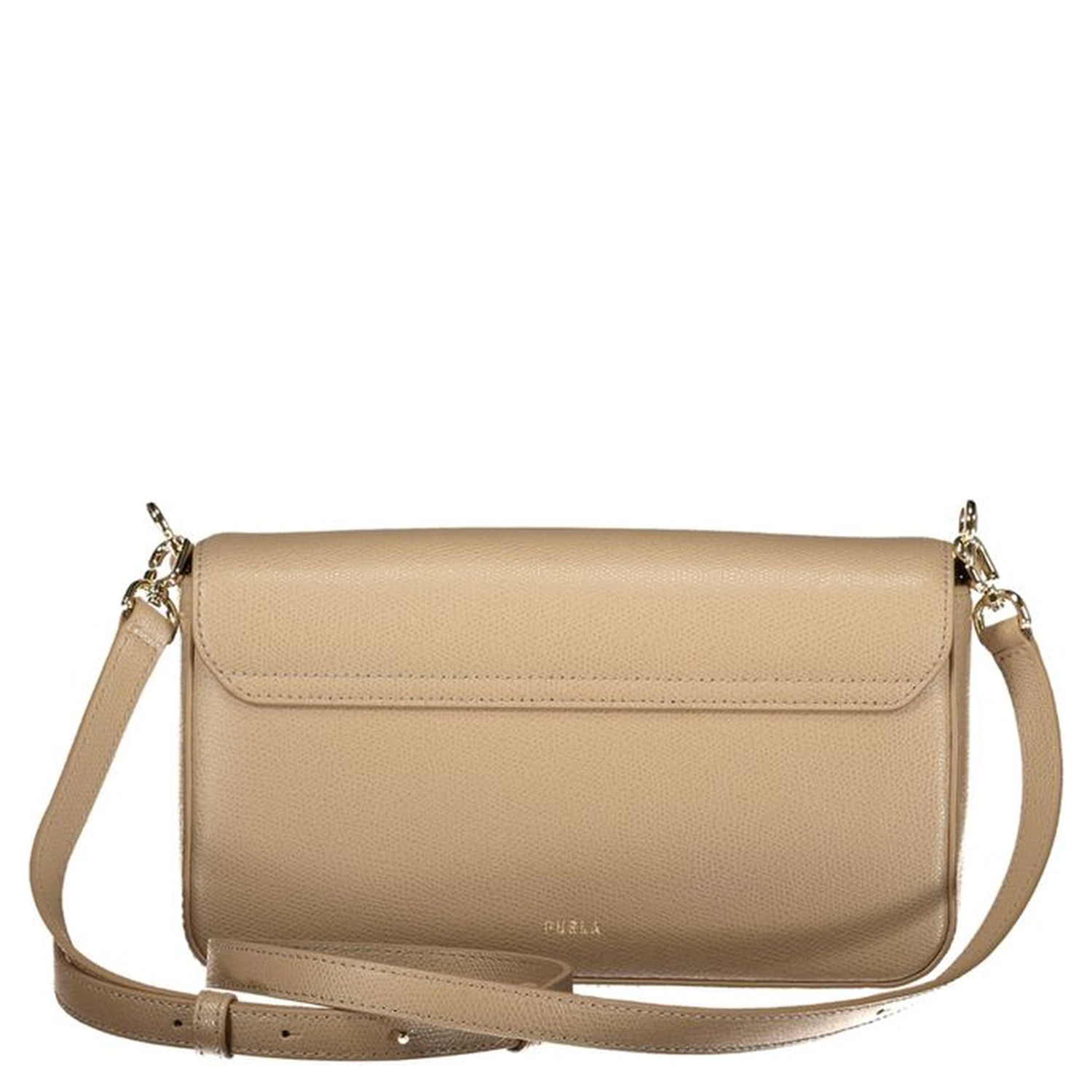 Beige Leather Women's Shoulder Bag
