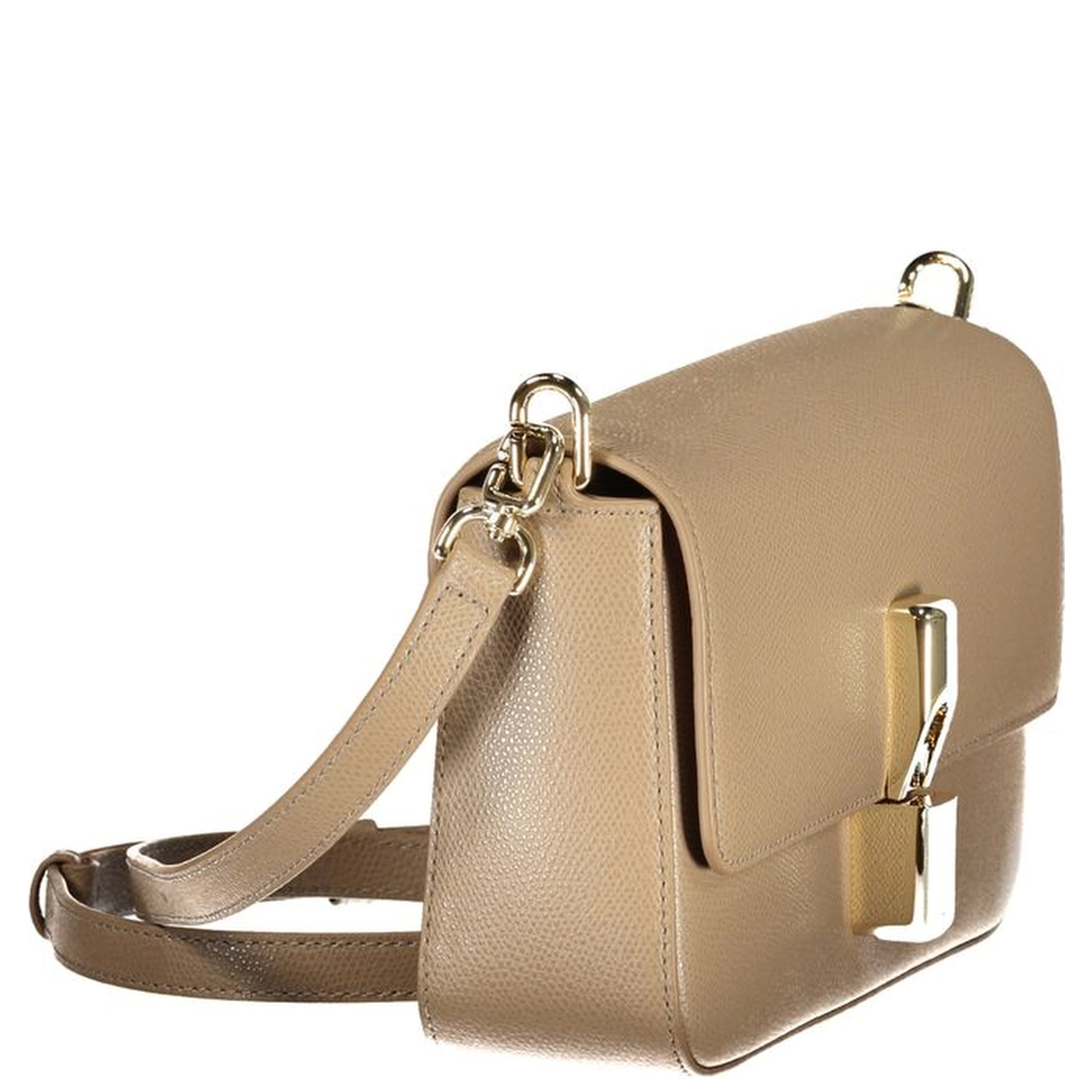 Beige Leather Women's Shoulder Bag