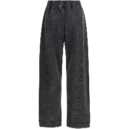 Black Cotton Casual Pants