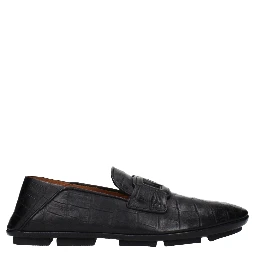 Black Leather Slip-On Loafers