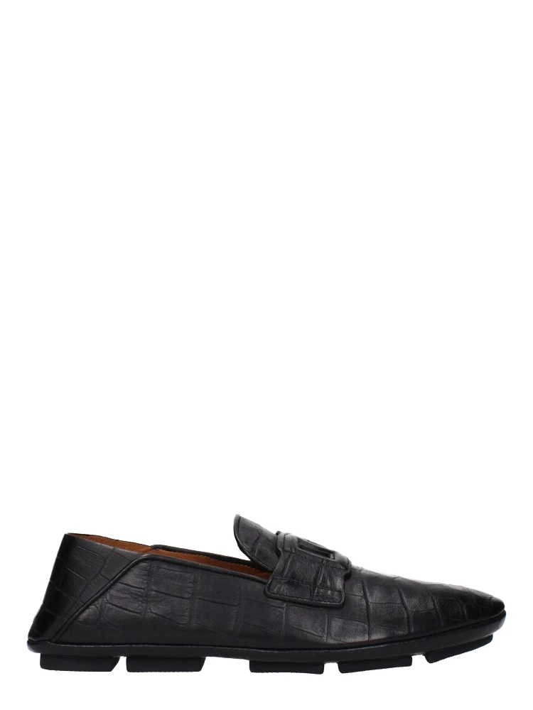 Black Leather Slip-On Loafers