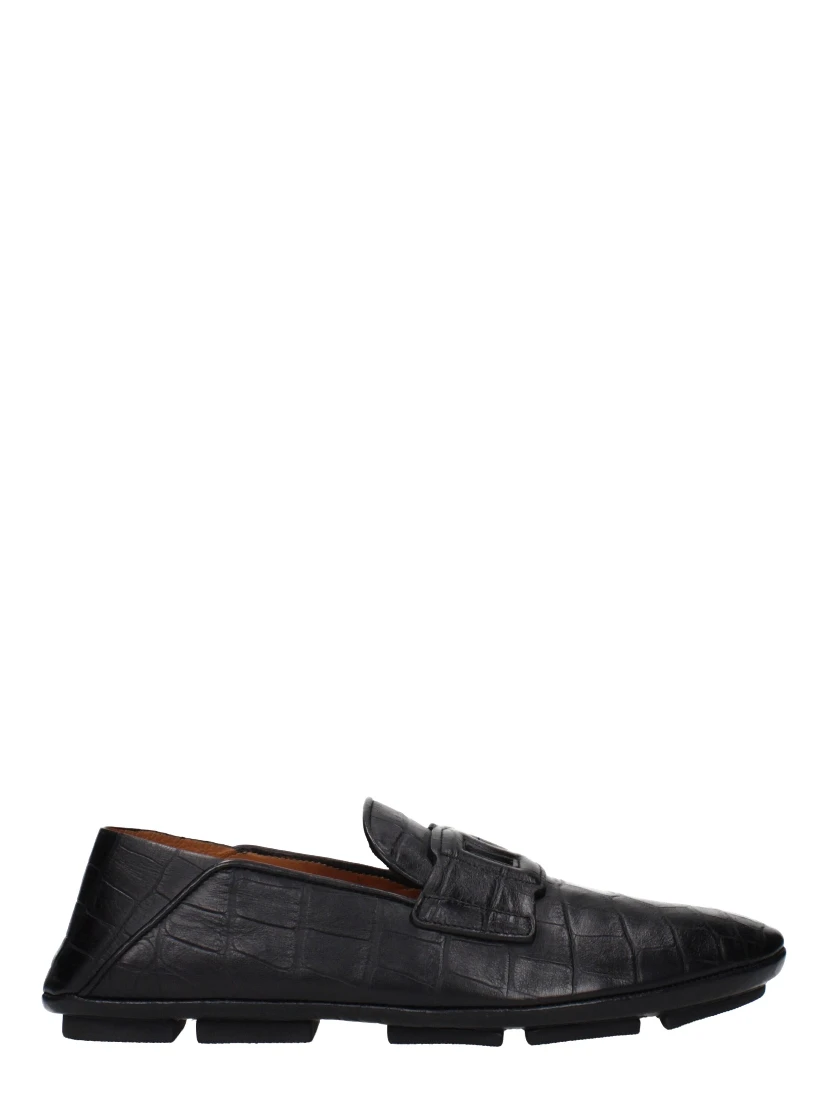 Black Leather Slip-On Loafers
