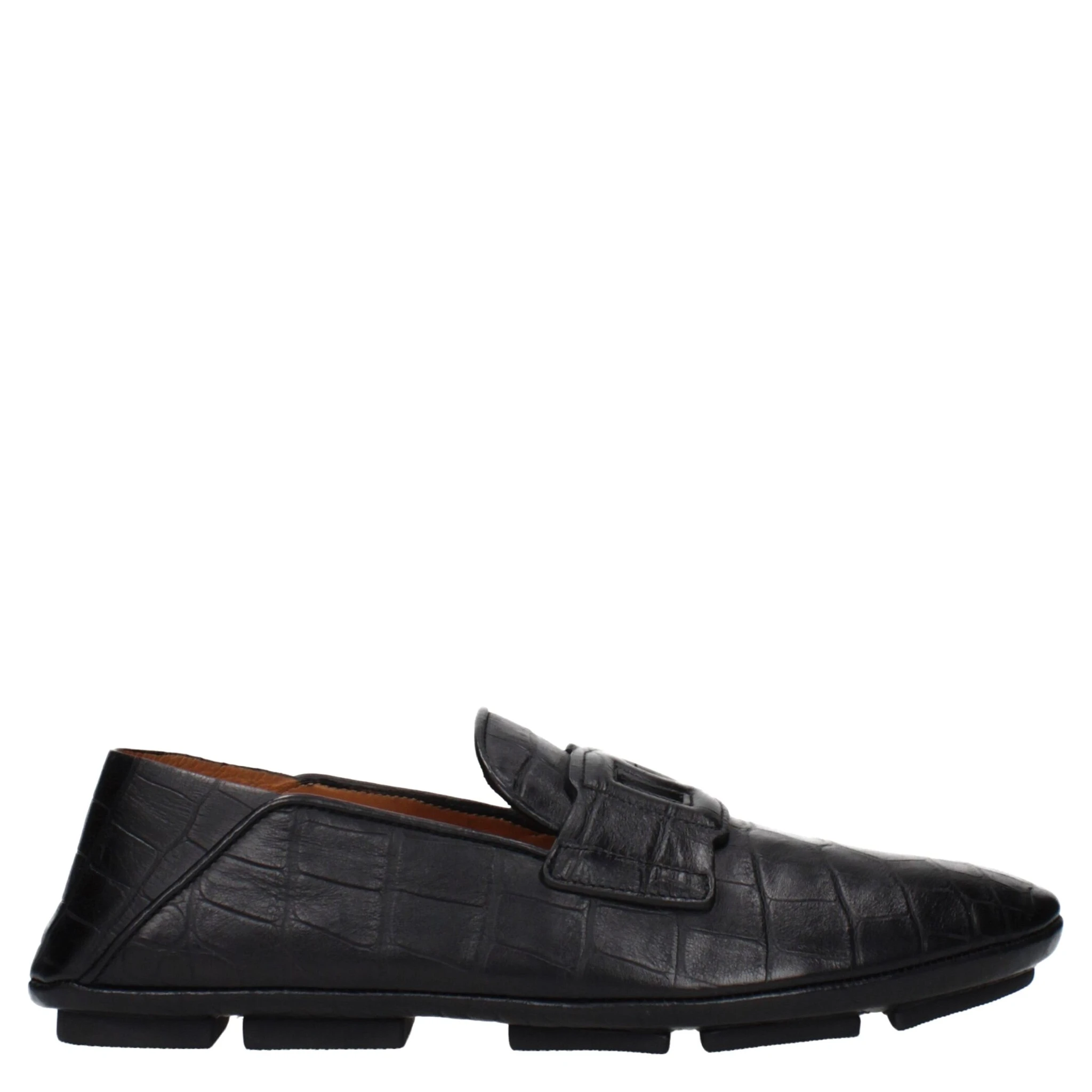 Black Leather Slip-On Loafers