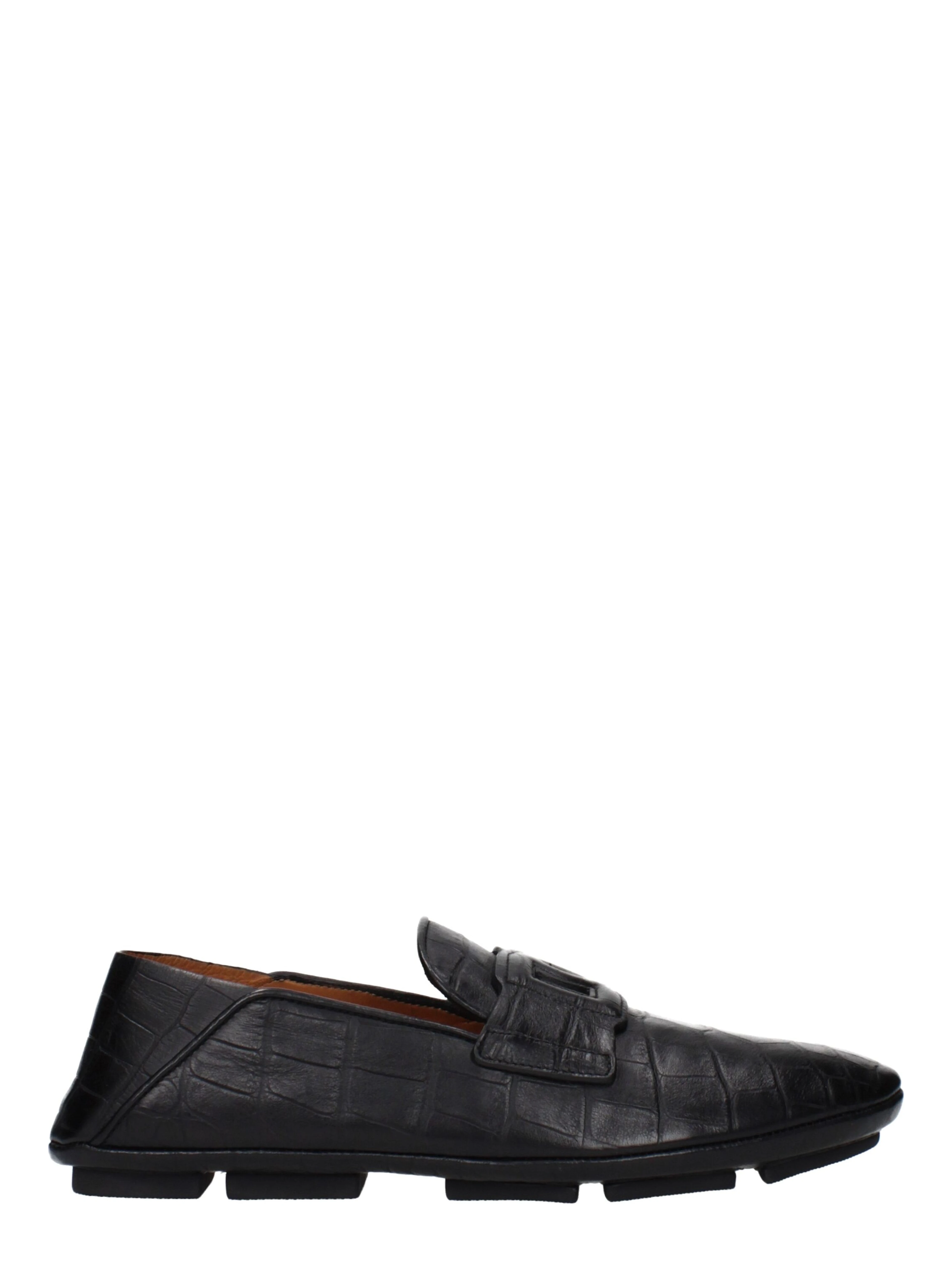 Black Leather Slip-On Loafers