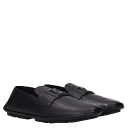 Black Leather Slip-On Loafers