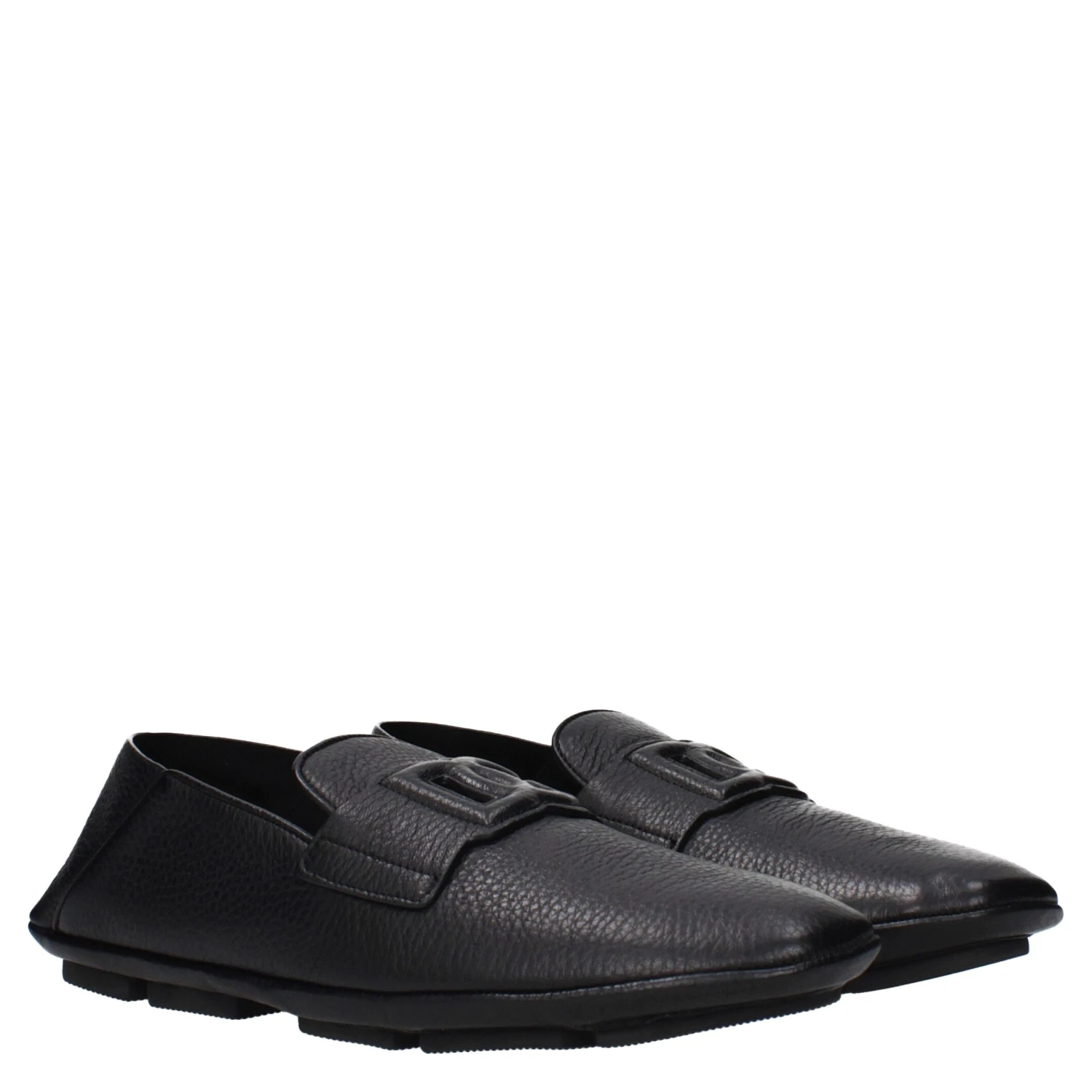 Black Leather Slip-On Loafers