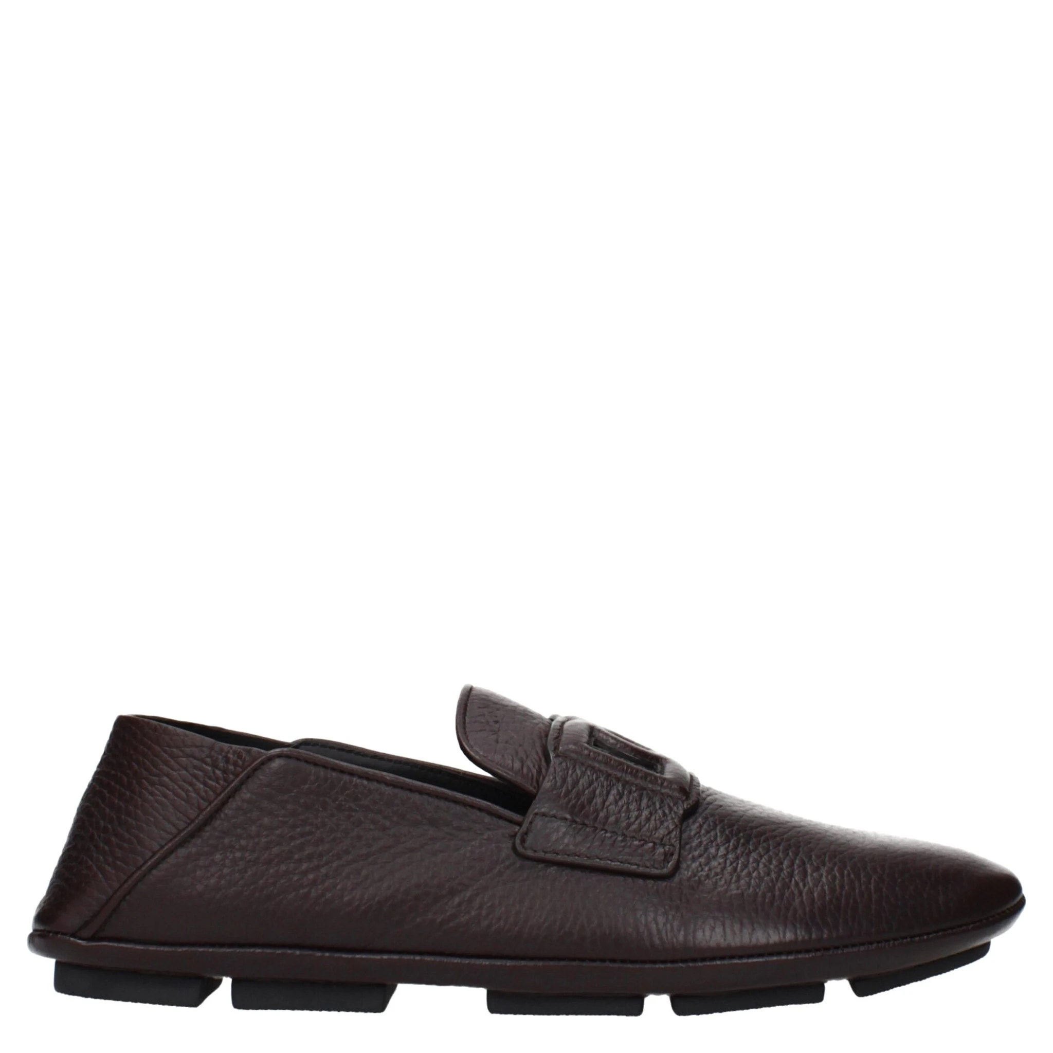 Brown Leather Slip-On Loafers