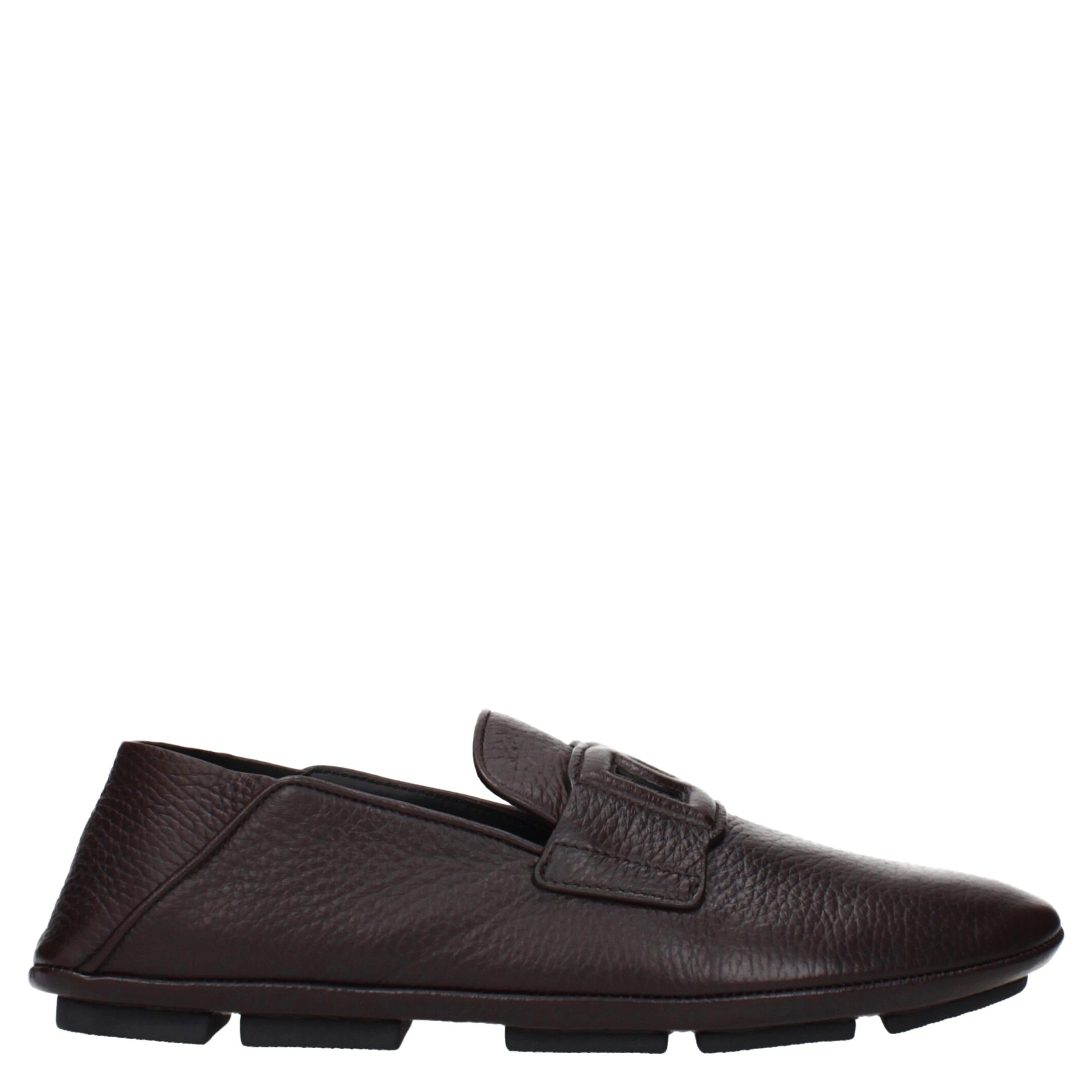 Brown Leather Slip-On Loafers