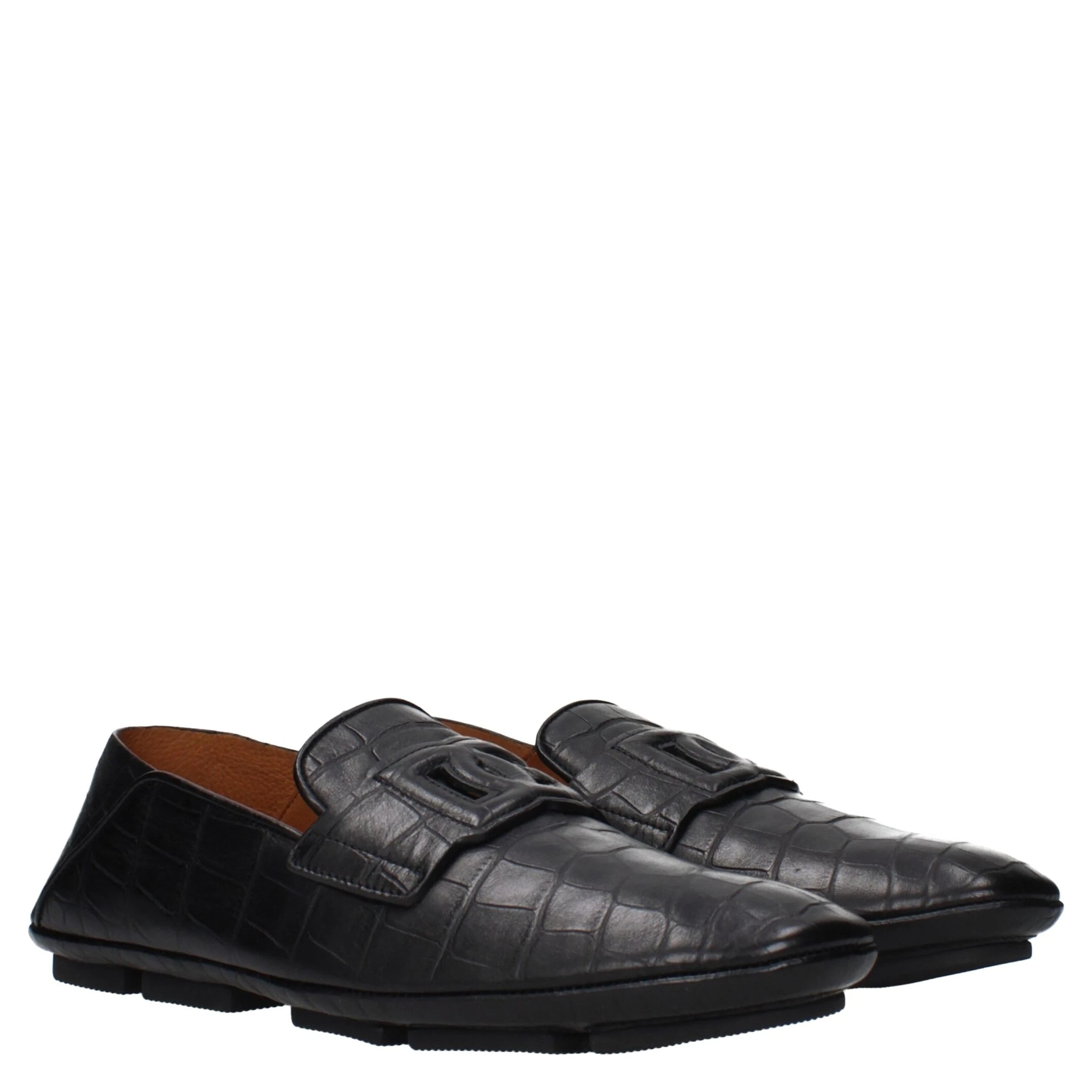 Black Leather Slip-On Loafers