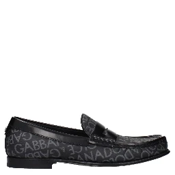 Black Fabric Slip-On Loafers