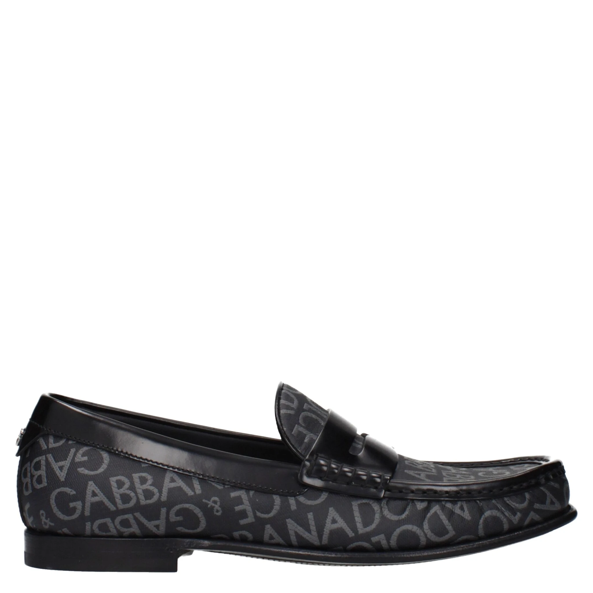 Black Fabric Slip-On Loafers