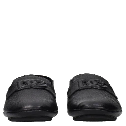 Black Leather Slip-On Loafers