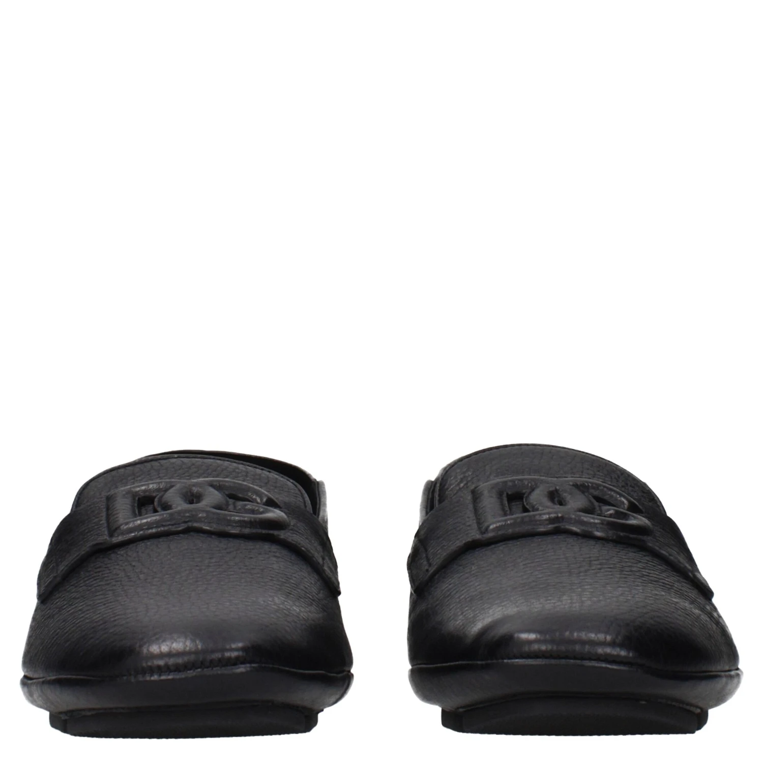 Black Leather Slip-On Loafers