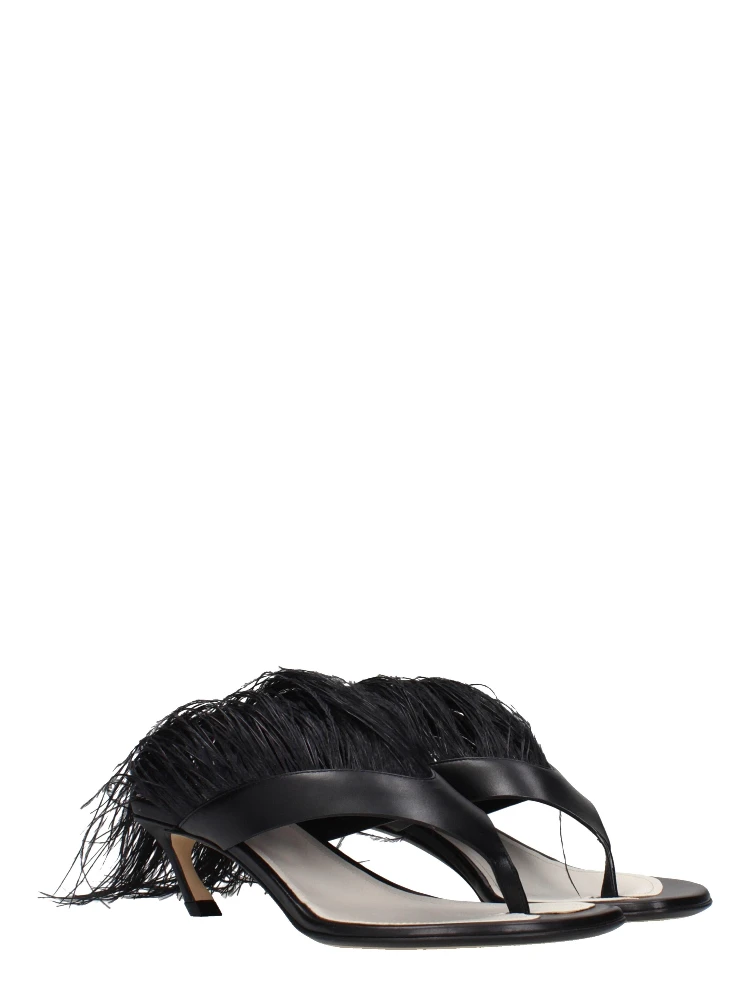 Black Leather Flip-Flop Sandals alternative