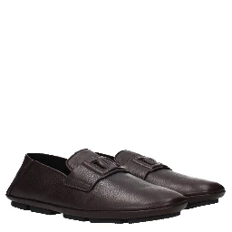 Brown Leather Slip-On Loafers