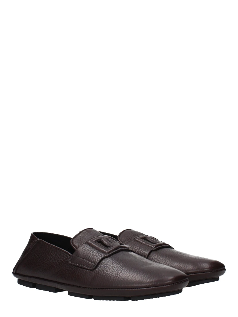 Brown Leather Slip-On Loafers