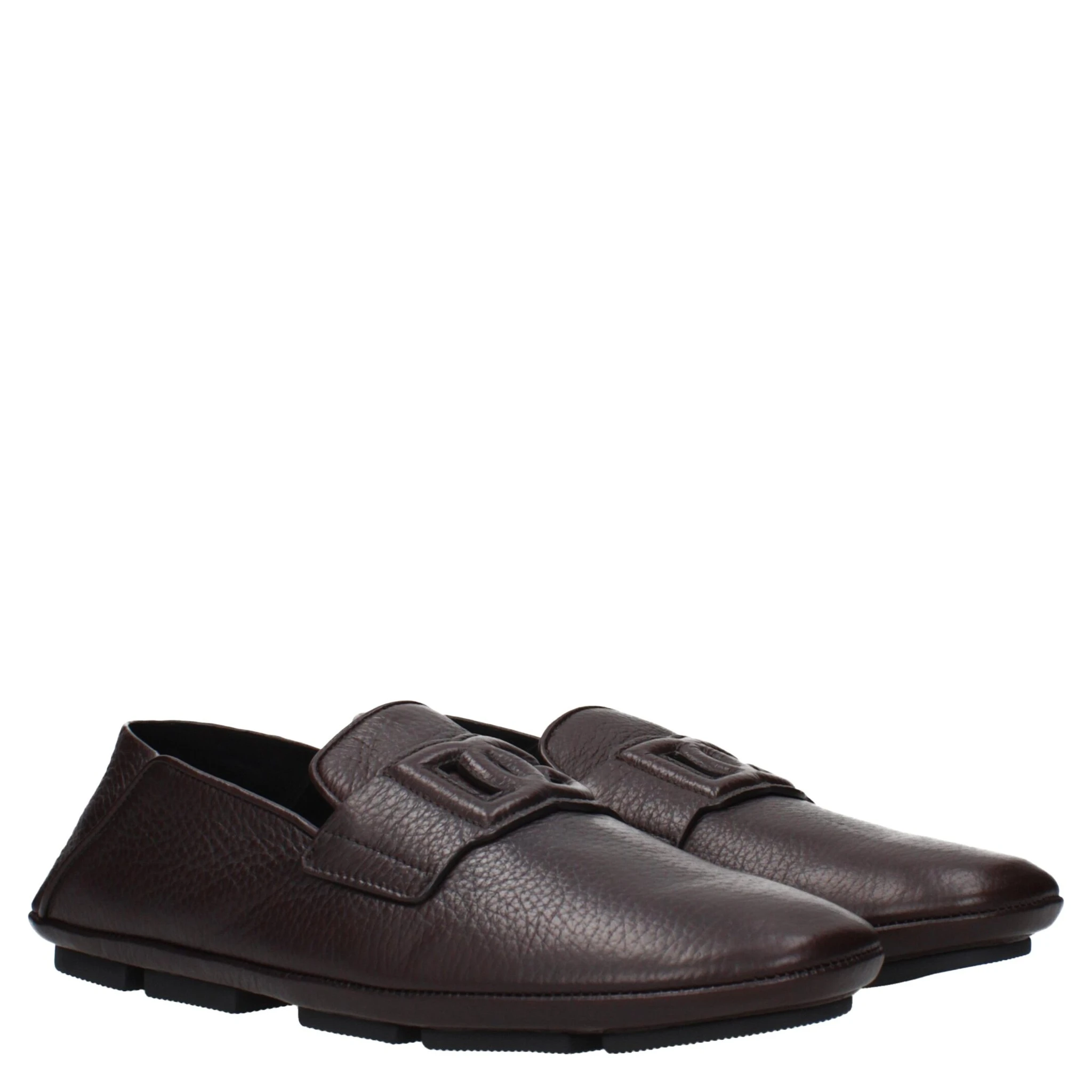 Brown Leather Slip-On Loafers