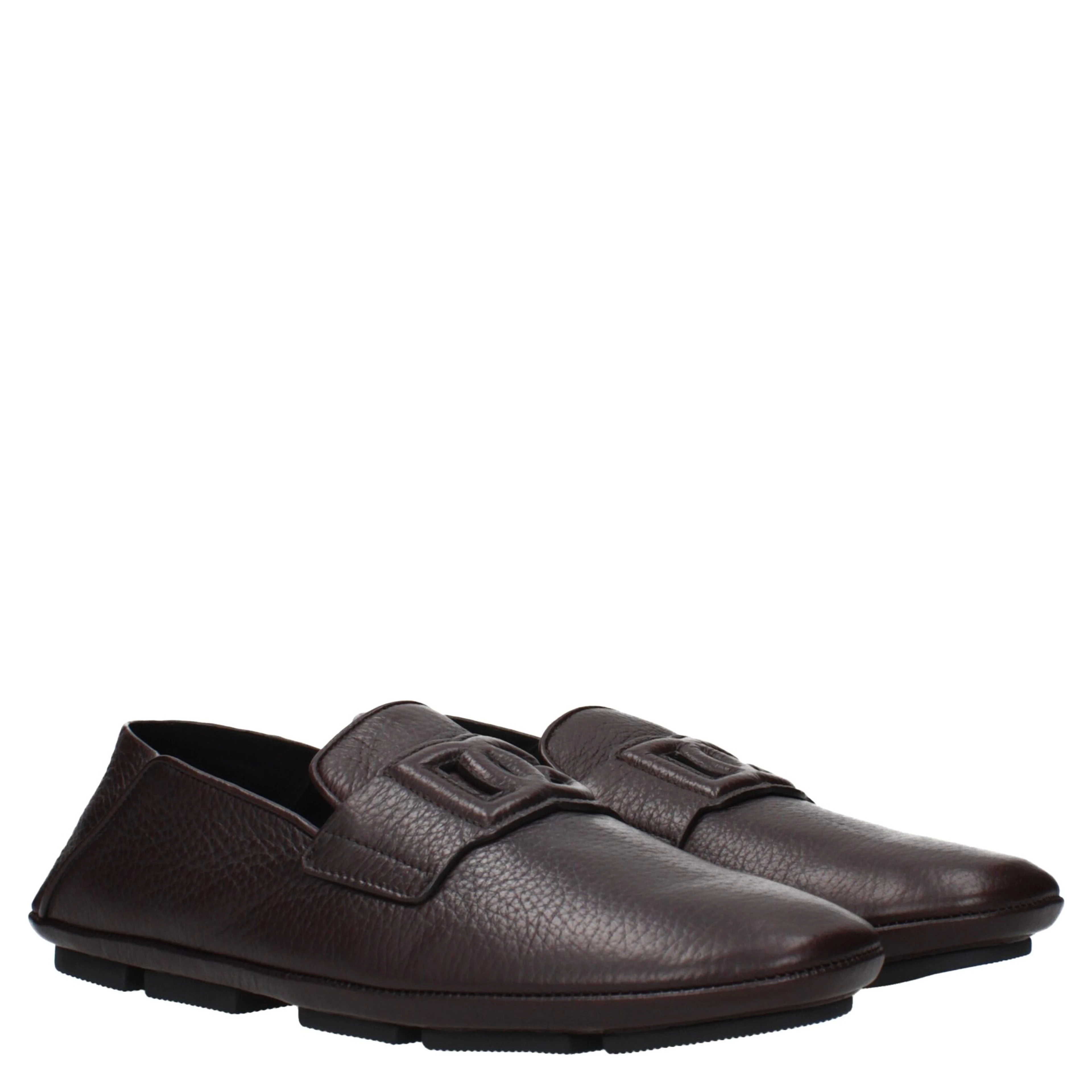 Brown Leather Slip-On Loafers