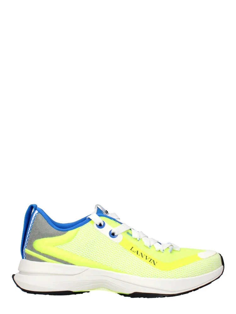 Yellow Fabric Athletic Sneakers