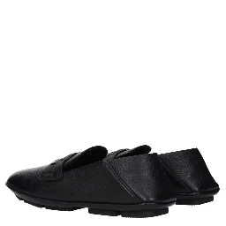 Black Leather Slip-On Loafers