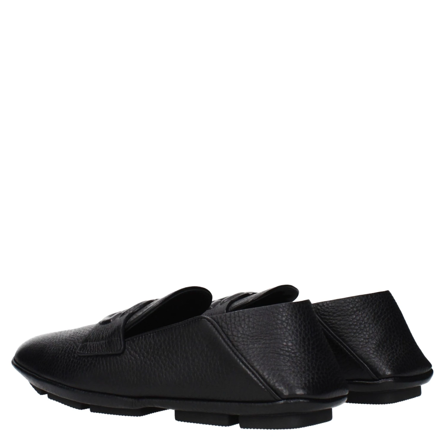 Black Leather Slip-On Loafers