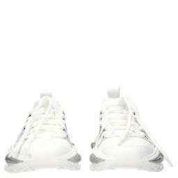 White Fabric Athletic Sneakers