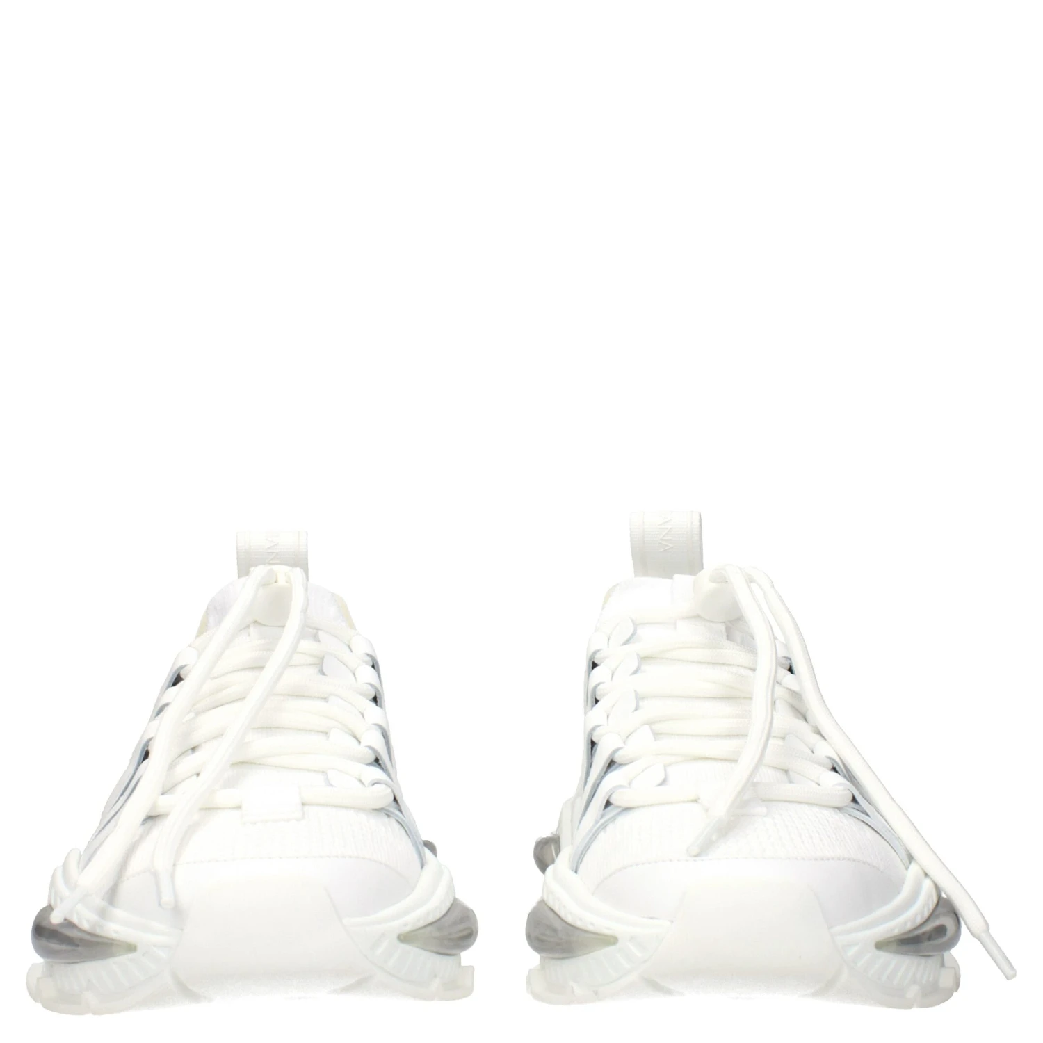 White Fabric Athletic Sneakers